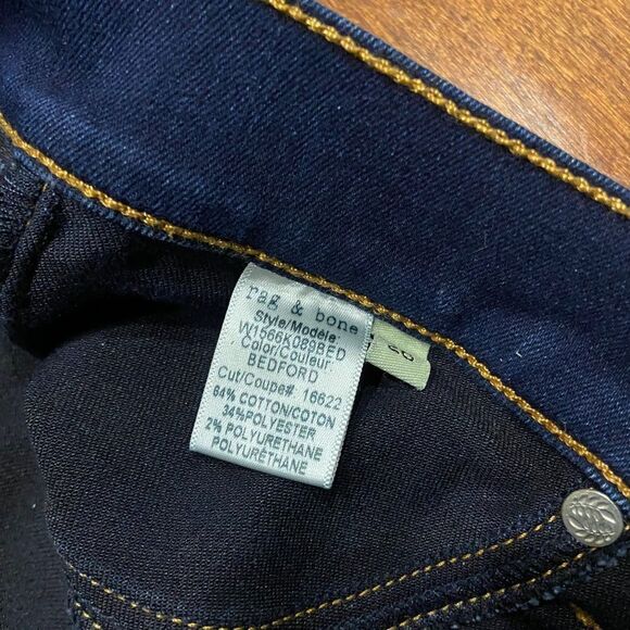 Rag & Bone Bedford Skinny Fit Dark Denim Cotton Blend Jeans Women's Size 26 x 30 - Picture 5 of 11
